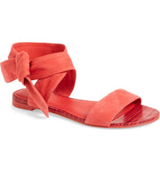 Pour La Victoire Lava Ankle Strap Open Toe Block Heel Kid Suede Amaranth Sandal