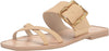 Dolce Vita Lowyn Natural Raffia Slip On Buckle Detailed Squared Toe Flat Sandals