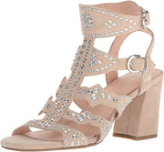 Cecelia New York Cosmo Bone Ankle Strap Open Toe Block Heeled Dress Sandals