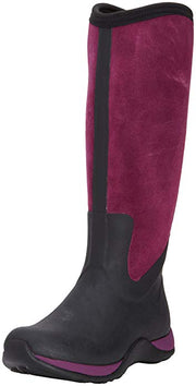 MuckBoots Women's Artic Adventure Suede Zip Snow Boot, Black/Purple (6)