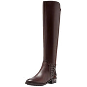 Vince Camuto Prolanda Mahogany Red Chain Detail Flat Fitted 50/50 Riding Boot