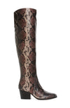 Vince Camuto Nestel Mauve Multi Snake Round Toe Block High Heel Knee Boots