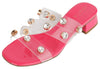 Cecelia New York London Watermelon Patent Slip On Open Toe Heel Slide Sandals