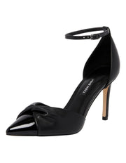 Nine West Eright 3 Black Pointed Toe Ankle Strap Stiletto Heeled Dress Pumps