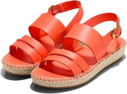 Cole Haan Cloudfeel Tilden Nasturtium Leather Slingback Open Toe Flat Sandals