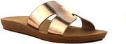 Cape Robbin Everyday H Greece Modern Slip-on Slide Sandals Rose Gold