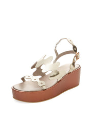 Ivy Kirzhner Figaro Brushed Specchio Soft Gold Fun Slingback Platform Sandals