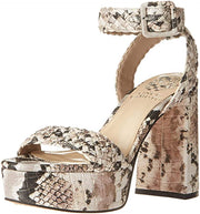 Vince Camuto Gebbrian Ankle-Strap Open-Toe Platform Sandals Taupe Snake Pumps