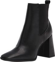 Circus by Sam Edelman Polly Black Nappa Pull On Square Toe Block Heel Ankle Boot