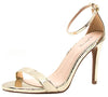 Qupid Grammy-01 Champagne Texture High Heeled Stiletto Open Toe Dress Sandals
