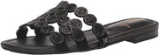 Sam Edelman Bay Black Marche Slide Mule Open-Toe Slip-On Leather Flats Sandals