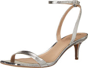 Sam Edelman Rayelle Soft Silver Ankle Strap Open Toe Kitten Heeled Dress Sandals