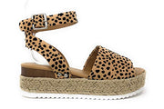 Soda Clip Womens Casual Espadrilles Trim Flatform Studded Wedge