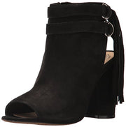 Vince Camuto Catinca Ankle Boot Black Leather Boho Chic Open Toe Ankle Bootie