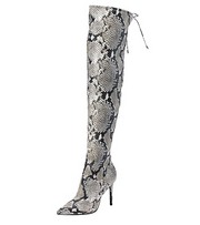 Jessica Simpson Londy Natural Snake Print Stiletto Thigh High Boot