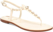 Sam Edelman Gigi Porcelain Pearl Embossed Open Toe Ankle Strap Wide Sandals