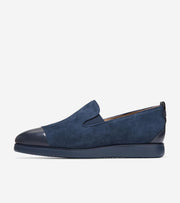 Cole Haan Grand Ambition Navy Blazer Suede Fsahion Slip-On Loafer Shoes