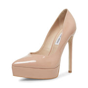 Steve Madden Luxury Dark Blush Nude Patent Pointed Toe Stiletto Dress Pumps