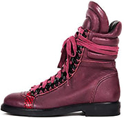 Lust For Life Oasis Bordeaux Burgundy Full Grain Leather Combat Lace Up Boot