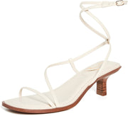 Sam Edelman Dominique Ivory Ankle Strap Open Toe Strappy Kitten Heeled Sandals