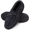 Bigwow Men's Moccasin Slippers Comfy House Slipper with Memory Foam Fleece Slip On Non-Slip Indoor Outdoor Shoes for Men