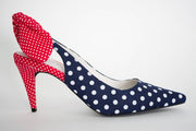 Jeffrey Campbell CINDY Navy Red Polka Dot Pointed Toe Bow American Flag Pumps