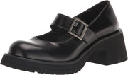 Steve Madden Tulip Black Patent Block Heel School Girl Mary Jane Fashion Flats