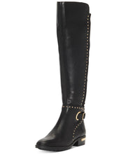 Vince Camuto Paterra Black Fashion Rounded Toe Riding Embellished Knee Boots