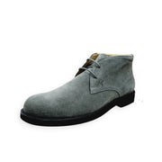 Tod's Men's Polacco Light Gray Suede Elegant Lace Up Low Block Heel Ankle Boots