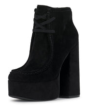 Jessica Simpson Saima Black Lace Up Round Toe Block Heel Platform Ankle Boots