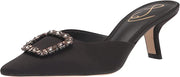 Sam Edelman Brit Jewel Black Satin Kitten Heel Slip On Pointed Toe Fashion Pumps