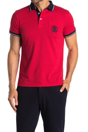 Roberto Cavalli Pipe Trim Patch Pocket Short Sleeve Polo ROSSO FST642A20702000
