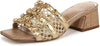 Sam Edelman Webster Amber Gold Multi Slip On Open Toe Mule Block Heeled Sandals