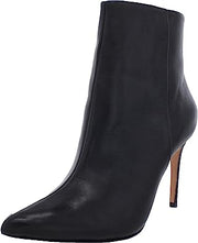 Schutz Michela Black Leather Pointed Toe Stiletto High Heel Bootie Ankle Boots