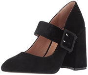 Shellys London Gracie Black Mary-Jane Retro Chic Pointed Toe Suede Pumps