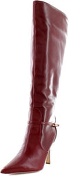 Sam Edelman Elia Cabernet Red Wide Calf Pointed Toe Stiletto Heeled Tall Boots