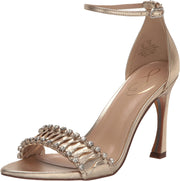 Sam Edelman Evelynn Gold Leaf Ankle Strap Open Toe Stiletto Heeled Dress Sandals