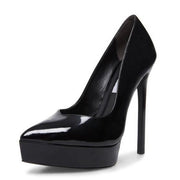 Steve Madden Luxury Black Patent Platform Pointed Toe Stiletto Dress Pump