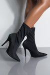 Cape Robbin Glow Pointed Toe Black Stretch Fitted Stiletto Over The Ankle Boots