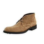Tod's Men's Polacco HG0 Tan Suede Elegant Leather Lining Lace Up Ankle Boots