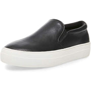 Steve Madden Gills Round Toe Slip-On Suede Sneakers Black White