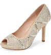 Lauren Lorraine Paula-4 Rhinestone Embroidered Open Toe Formal Sparkle Prom Pump