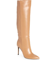 Jeffrey Campbell ARSEN-HI Stiletto Knee High Pointed Toe Dress Boot DARK NATURAL