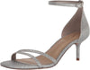 Sam Edelman Peonie Soft Silver Ankle Strap Open Toe Kitten Heeled Wide Sandals