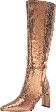 Sam Edelman Sylvia Deep Gold Athletic Calf Pointed Toe Block Heel Knee High Boot