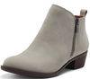 Lucky Brand Basel Almond-Toe Stacked Heel Ankle Booties Wrought Iron Wide Width