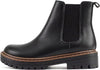 Soda Pilot Black/Tan Welt Pu Pull On Round Toe Chunky Platform Ankle Boots