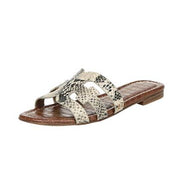 Sam Edelman Bay Beach Multi Print Open-Toe Slip-On Leather Flat Sandal