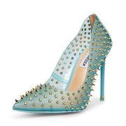 Steve Madden Vala-S Blue Embellished Printed High Stiletto Pointed Toe Pumps