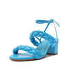 Schutz Zarda True Blue Braided Straps Ankle Straps Open Toe Block Heel Sandals